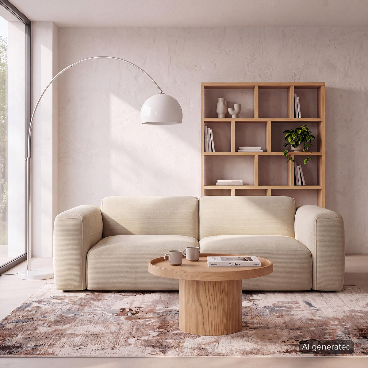 2-SITZER SOFA - Beige/Schwarz, Kunststoff/Textil (220/71/102cm) - home24