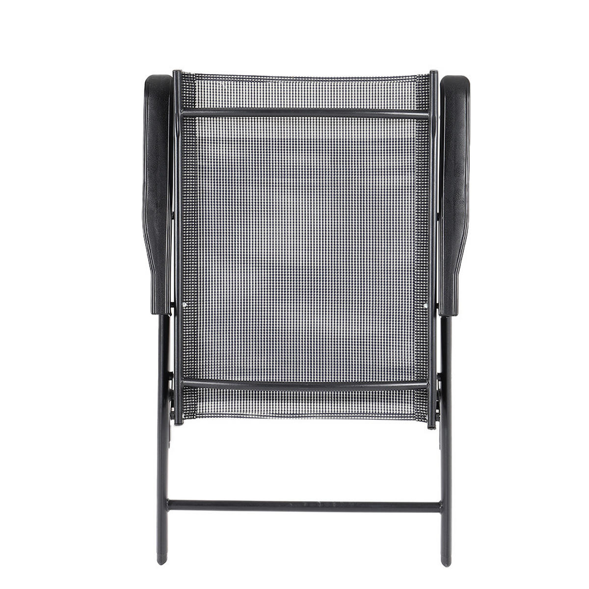 KLAPPSTUHL-SET(4 Stühle) aus Metall Stoff in Schwarz für Garten Balkon oder Terrasse robust wettfest Tragbares Design59 × 66  × 95 cm - Schwarz, Metall (59/95/66cm) - Livingandhome