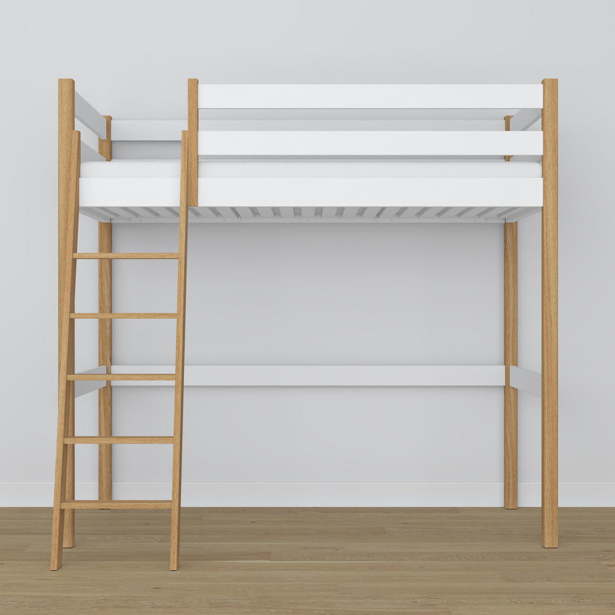 HOCHBETT N03 Weiß / Eiche Natur 120/200 - Eiche Artisan/Weiß, Naturmaterialien/Holz (120/200cm) - N-Wood