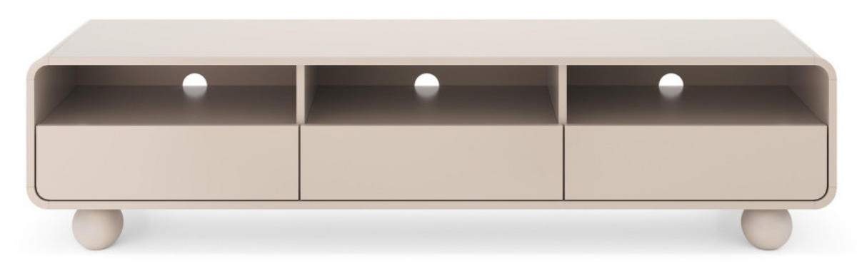 TV-SCHRANK Kaschmir ALBI Auf Runden Beinen 180 cm - Ecru, Holzwerkstoff (180/44/39cm) - Sepro Meble