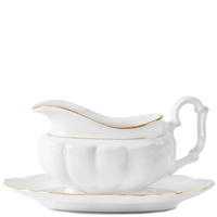 SAUCIERE Chodziez MARIA TERESA Porzellan mit Goldrand, Weiß / Gold - Goldfarben/Weiß, Keramik (10cm) - KONSIMO®