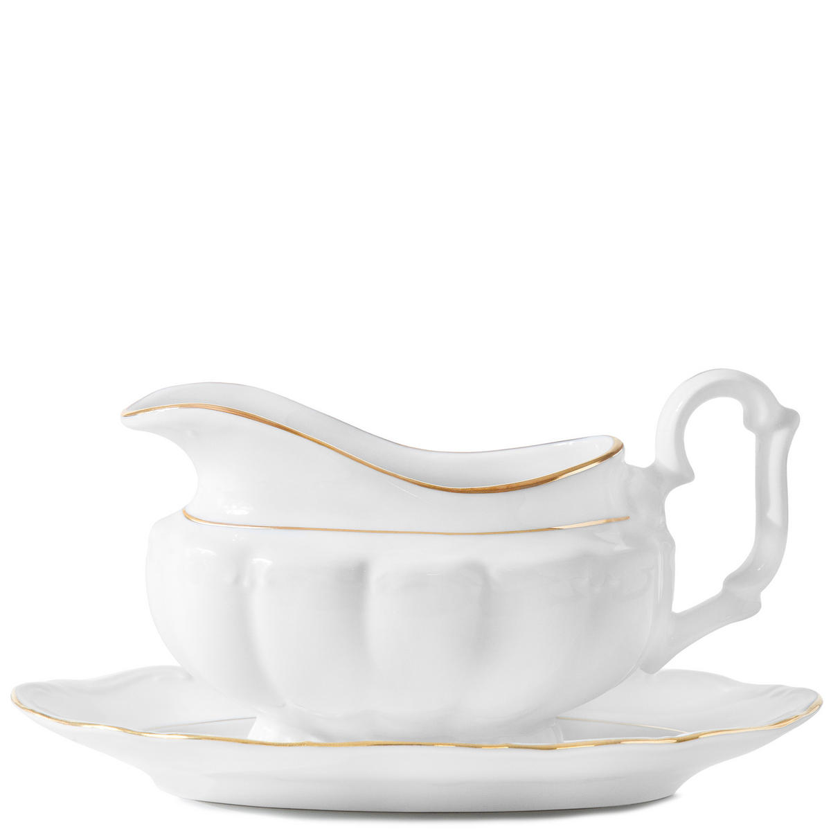 SAUCIERE Chodziez MARIA TERESA Porzellan mit Goldrand, Weiß / Gold - Goldfarben/Weiß, Keramik (10cm) - KONSIMO®
