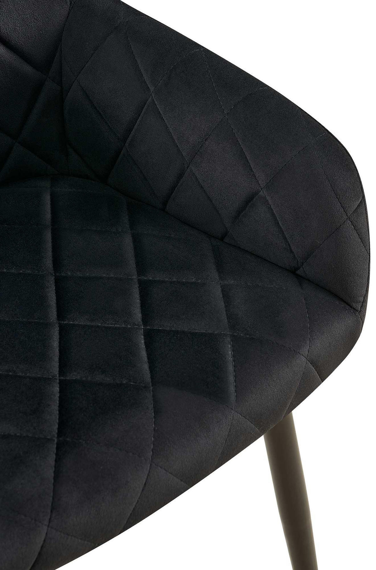 ARMLEHNENSTUHL Samt Schwarz - Schwarz, Textil (53/83/61cm) - CLP