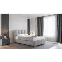POLSTERBETT Bliss 120 x 200 cm mit Bettkasten und Lattenrost, Taschenfederkernmatratze mit Kokos 20cm - grau - Grau, Holz (120/200cm) - Homesy