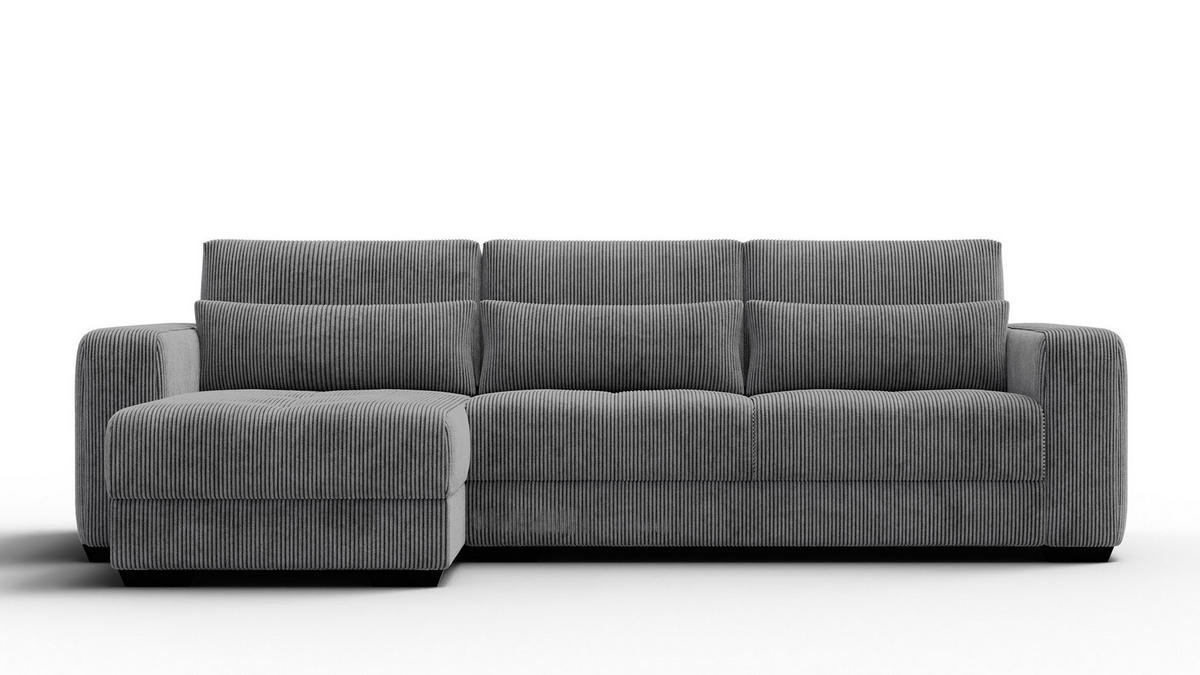 ECKSOFA OLI 4-Sitzer links, dunkelgrau - Dunkelgrau, Holz/Textil (295/172cm) - Courtois Laville