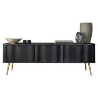 TV-SCHRANK Zova Schwarz, Goldene Beine, Tv-Tisch - Goldfarben/Schwarz, Holzwerkstoff/Metall (168/57/39cm) - Bettso