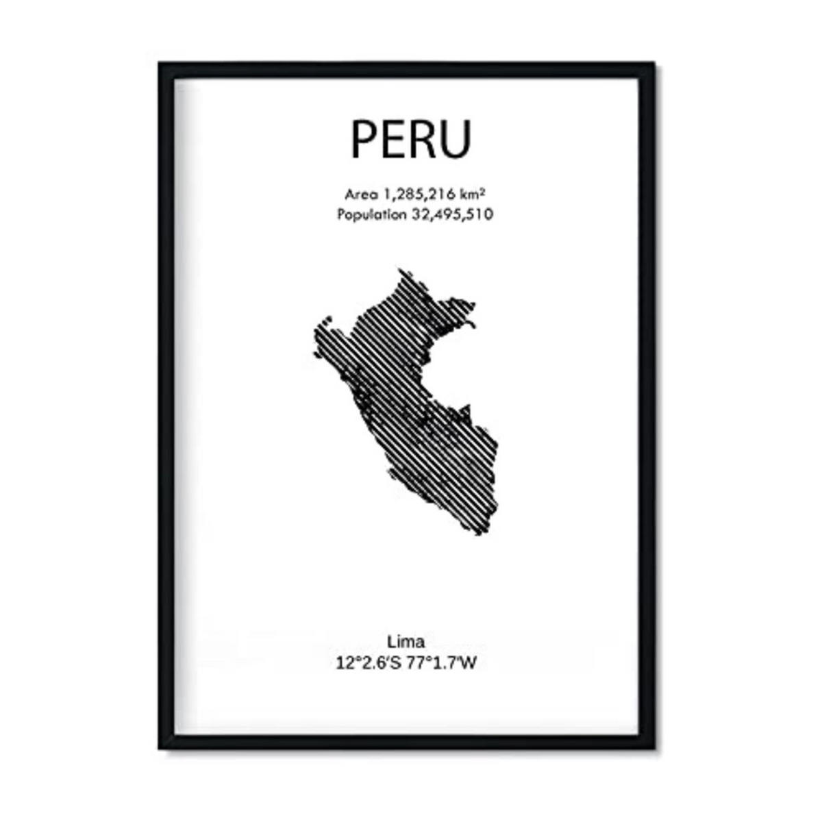 POSTER Country Map – Venezuela A4 Rahmenlos - Klar, Papier (29.7/5/21cm) - Nacnic