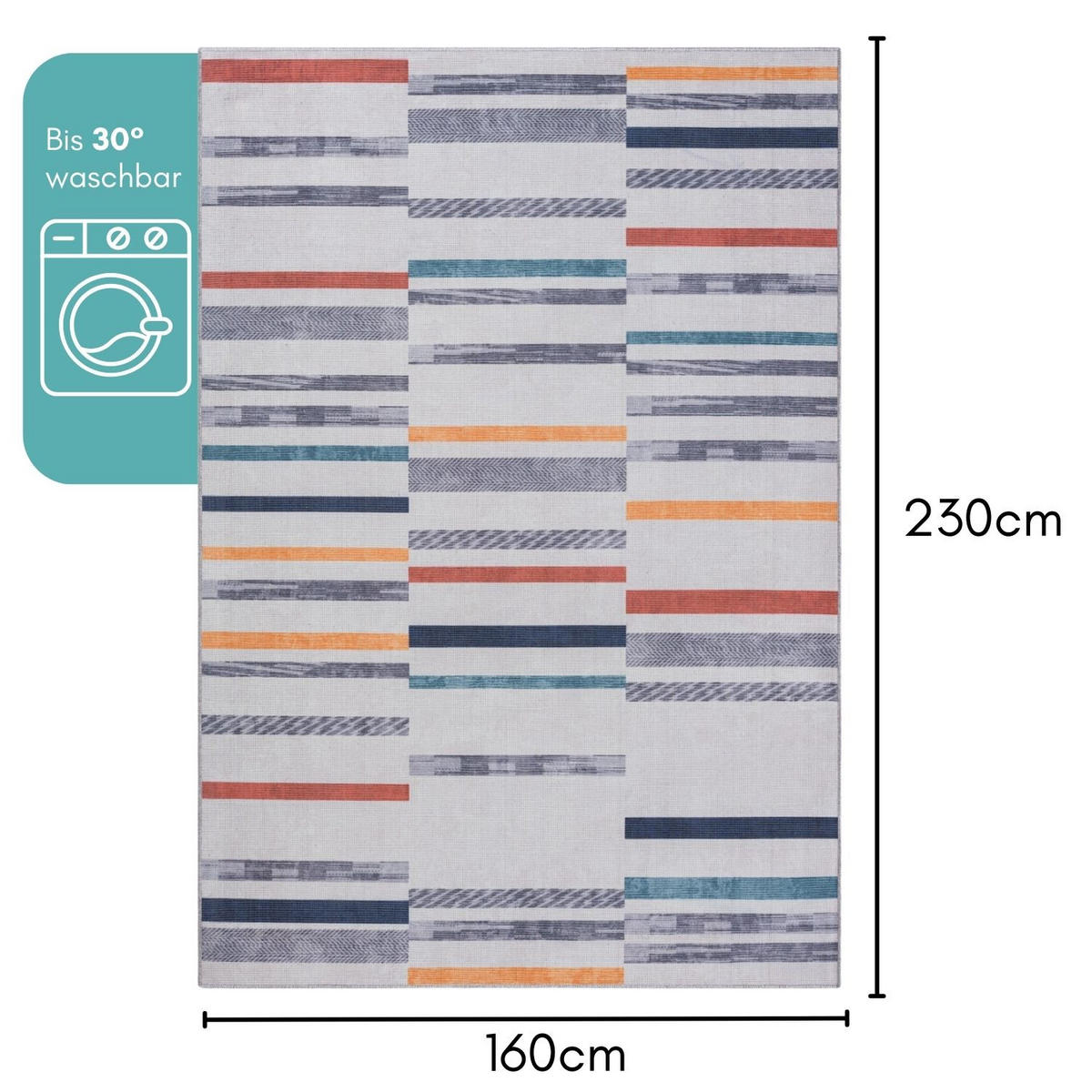 TEPPICH Liran Dunkelblau,Currygelb,Petrol 160/230 cm - Dunkelblau, Textil (160/230cm) - My-Rug