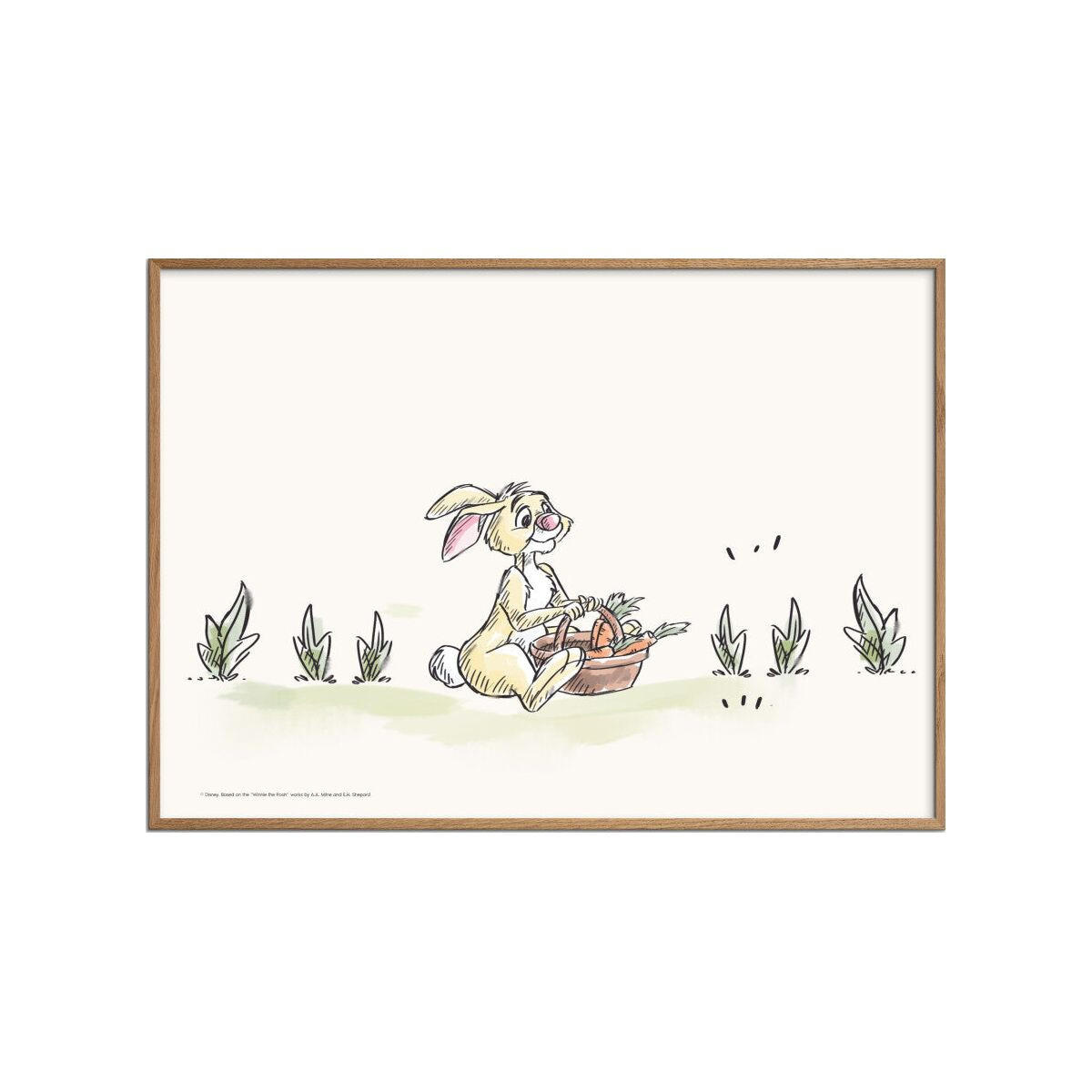 POSTER mit Rahmen Disney - Disney - Rabbit Harvesting Carrots - Eichefarben/Beige, Holz/Papier (30/40cm) - Poster&Frame