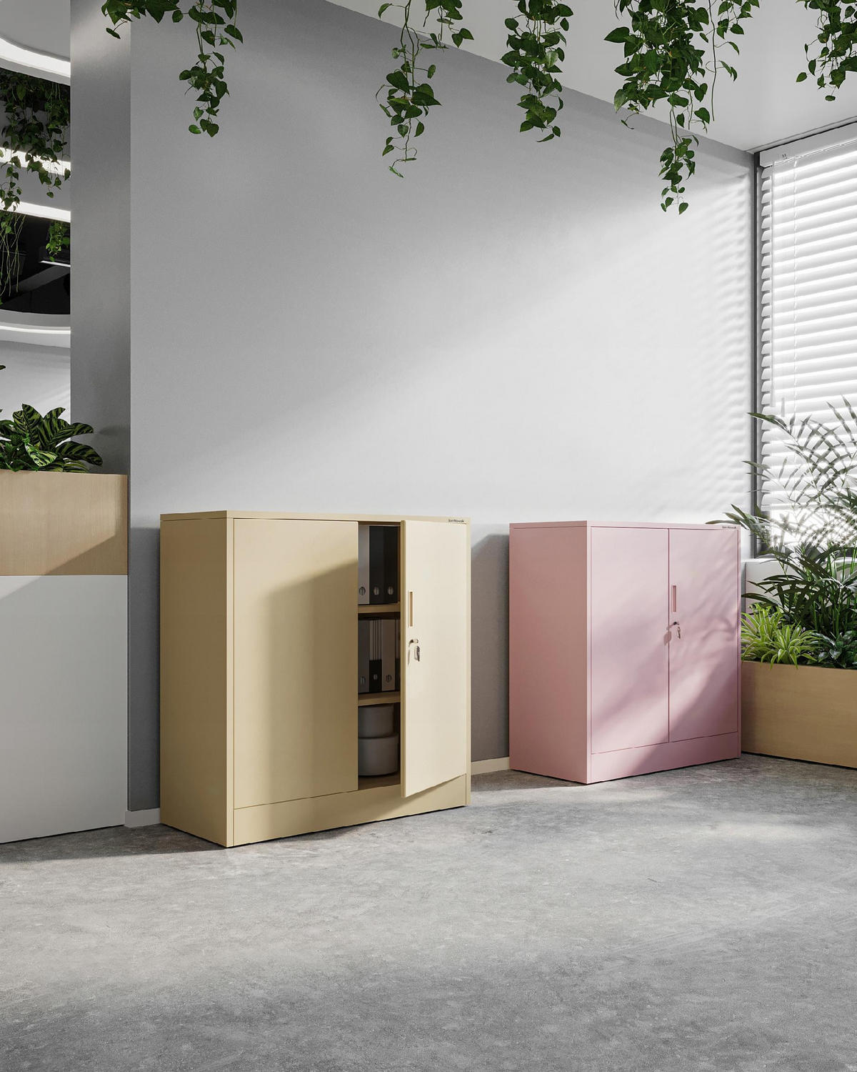 METALLSCHRANK Beata - Rosa, Metall (90/93/40cm) - Jan Nowak