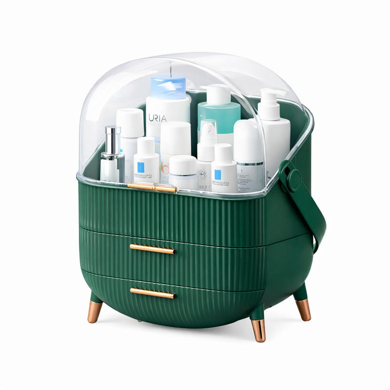 KOSMETIKORGANIZER Carroll Ⅲ 26/16/38 cm - Dunkelgrün, Kunststoff (16/38/26cm) - Nettlife