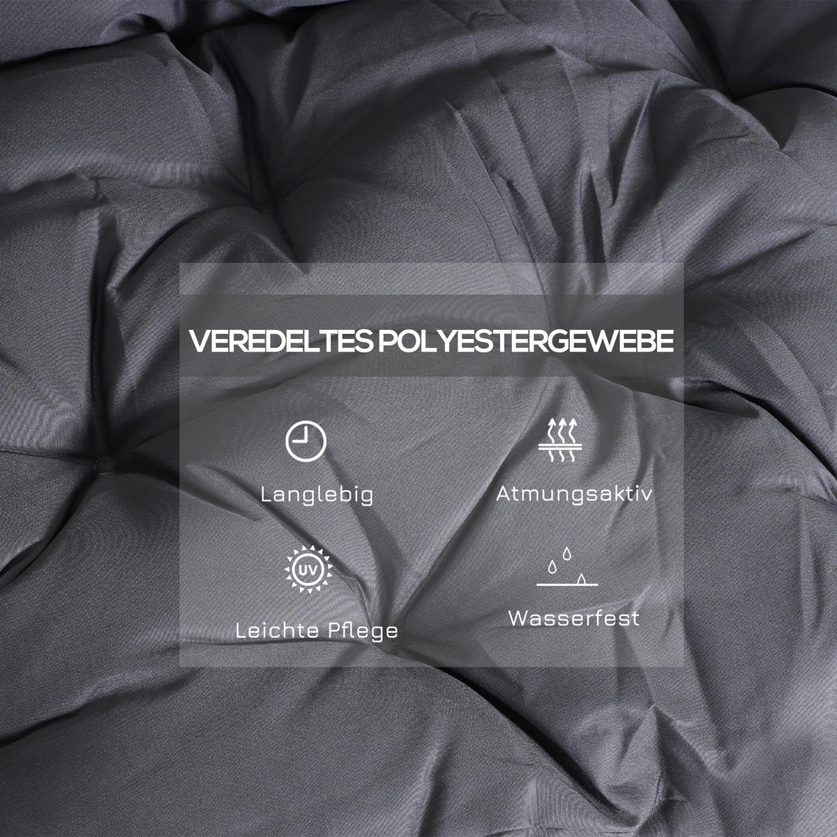 SITZKISSEN, Polyester, Dunkelgrau - Dunkelgrau, Naturmaterialen/Kunststoff (98/8/100cm) - Outsunny