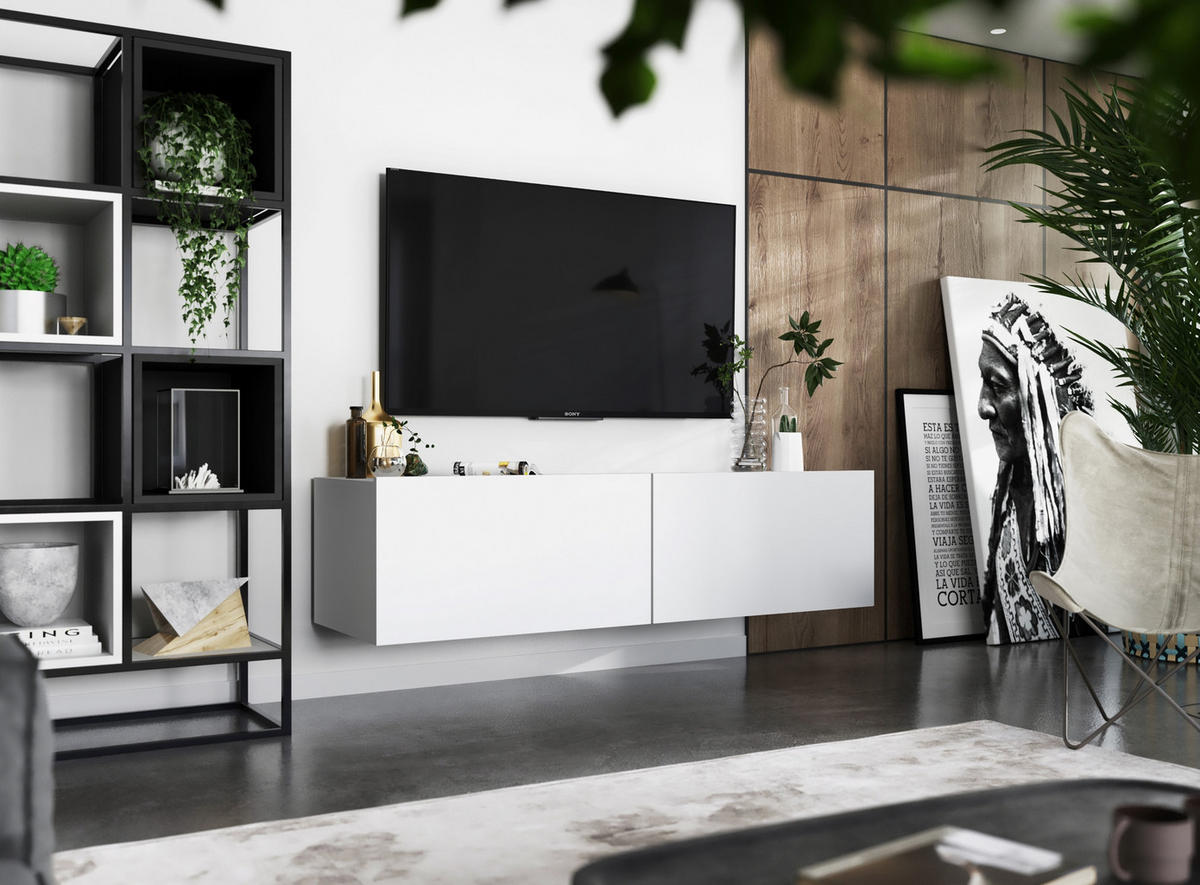 TV-SCHRANK Enjoy Weiß matt 120 cm - Weiß, Holzwerkstoff (120/30/35cm) - Meble Lindner