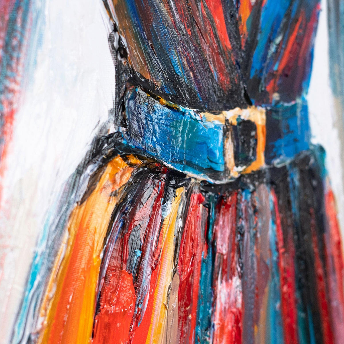 GEMÄLDE Dame mit Hut auf Keilrahmen 115x50 cm - Multicolor, Holz (115/50cm) - YS-art gallery