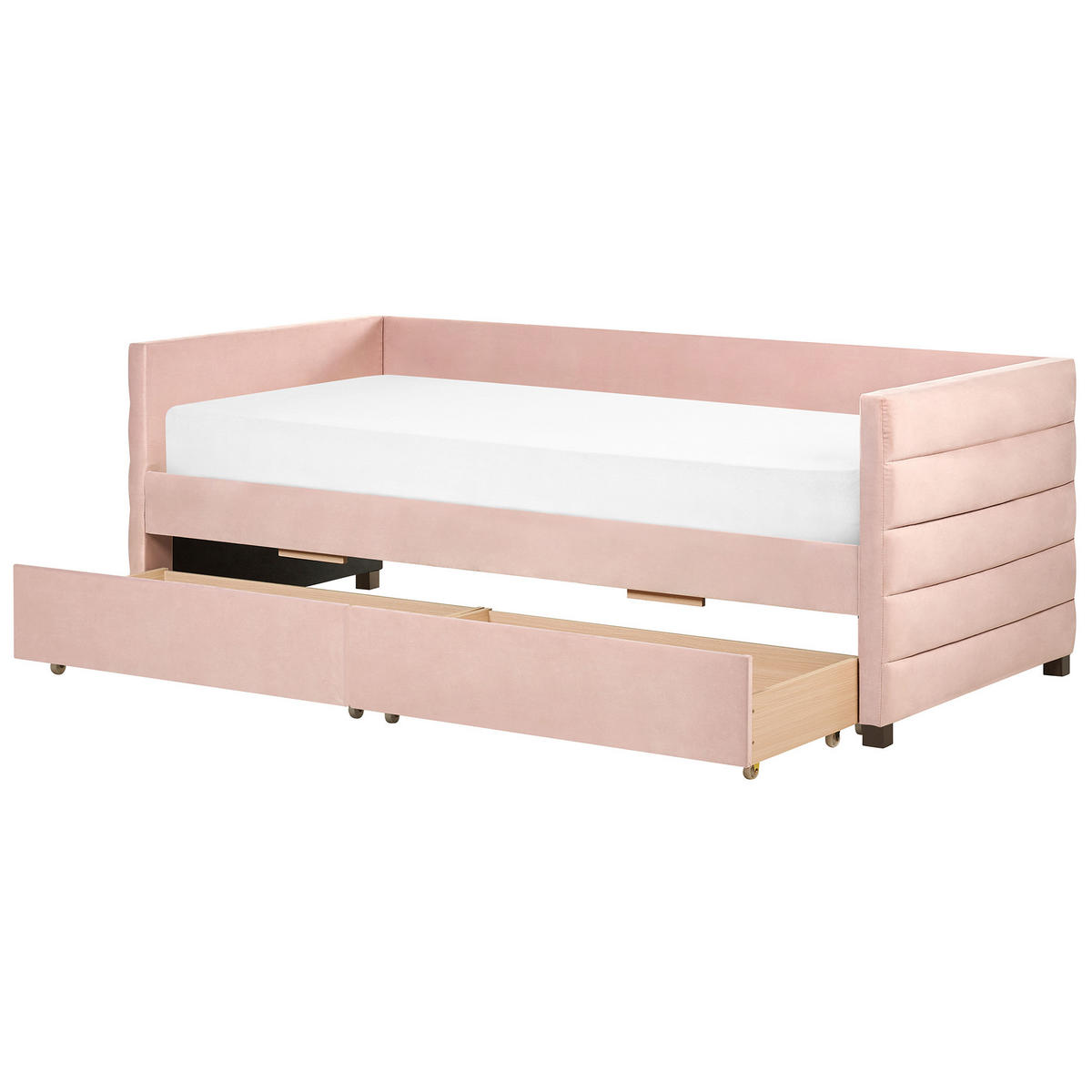 TAGESBETT 90/200cm Pastellrosa Marray - Pink, Textil (90/200cm) - Beliani