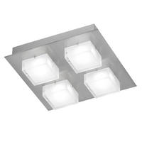 LED DECKENLEUCHTE Glas Weiß Nickel-matt - Weiß, Glas (26/26/6.5cm) - Wofi