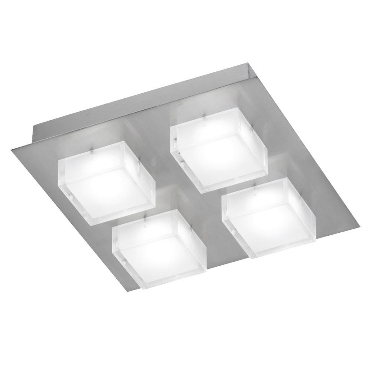LED DECKENLEUCHTE Glas Weiß Nickel-matt - Weiß, Glas (26/26/6.5cm) - Wofi