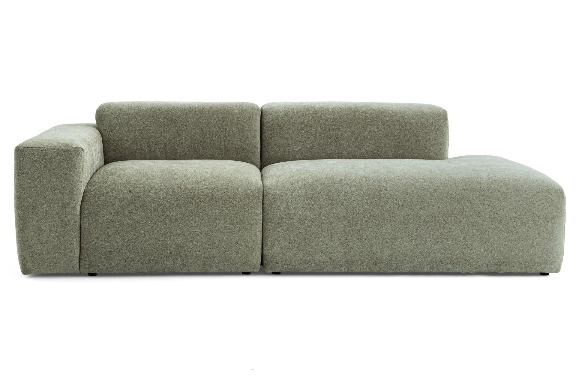 3-SITZER modulares Sofa HEAVEN SET 1 Rechts, Breite 255 cm Webstoff Grün - Schwarz/Grün, Holz/Kunststoff (102/71/255cm) - Muffo