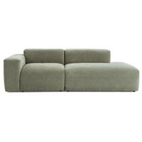 3-SITZER modulares Sofa HEAVEN SET 1 Rechts, Breite 255 cm Webstoff Grün - Schwarz/Grün, Holz/Kunststoff (102/71/255cm) - Muffo