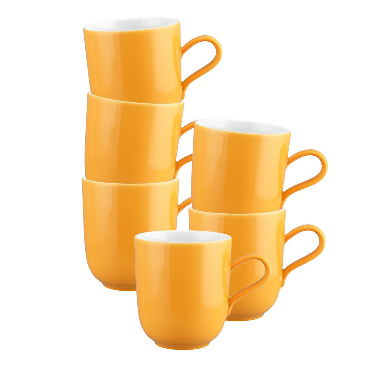 HENKELBECHER Liberty Pure Colors Mango Orange 400 ml 6er Set - Orange, Keramik (0.4L) - Seltmann Weiden