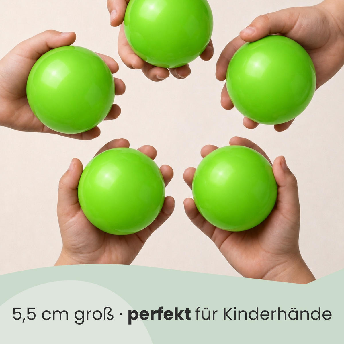 BÄLLEBAD-BÄLLE 50 Stück, Grün, 5.5 cm - Grün, Kunststoff (5.5/5.5/5.5cm) - Littletom