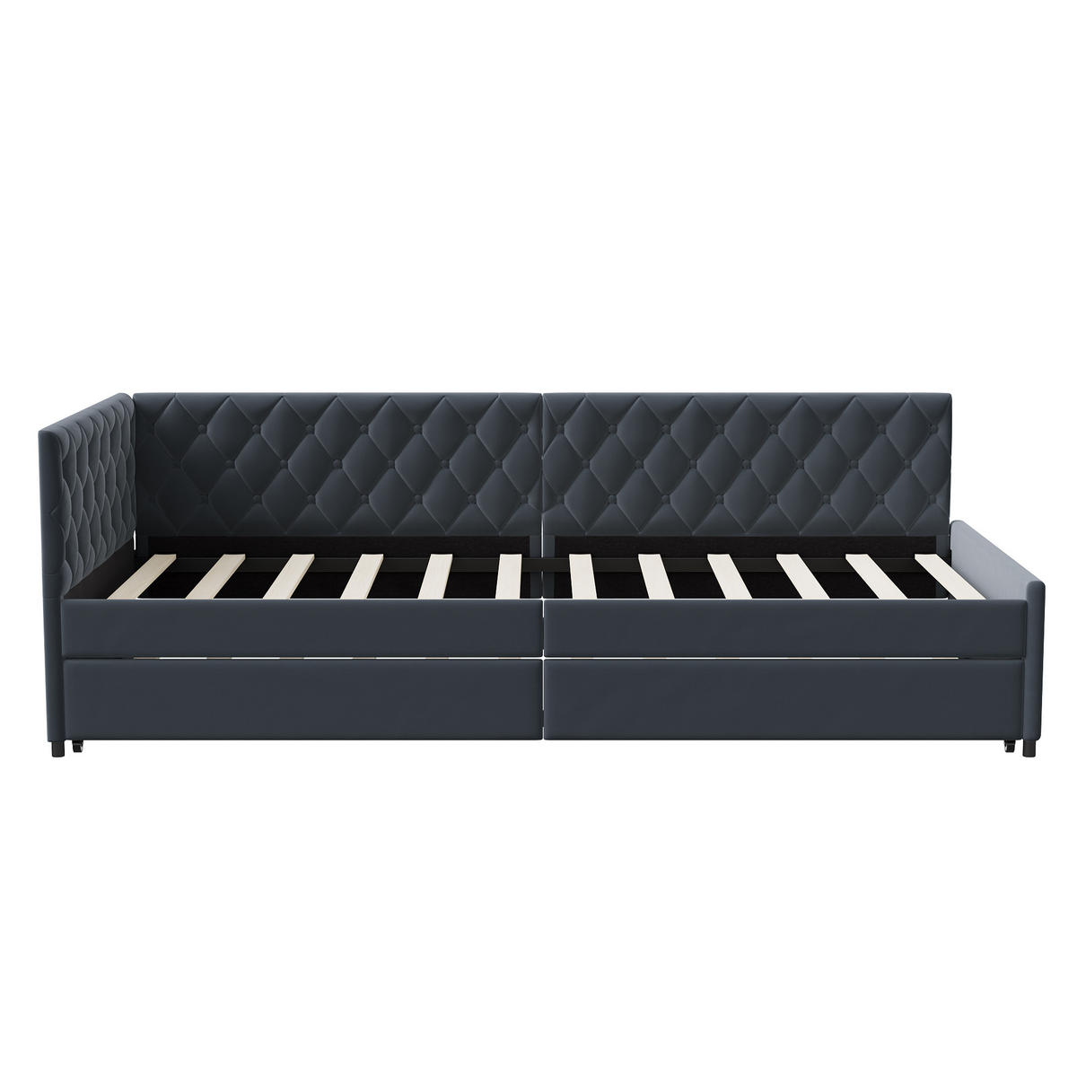 TAGESBETT 90/180x200 cm Schlafsofa in Grau, Samt - Grau, Holz/Metall (180/200cm) - PARAFTA HOME