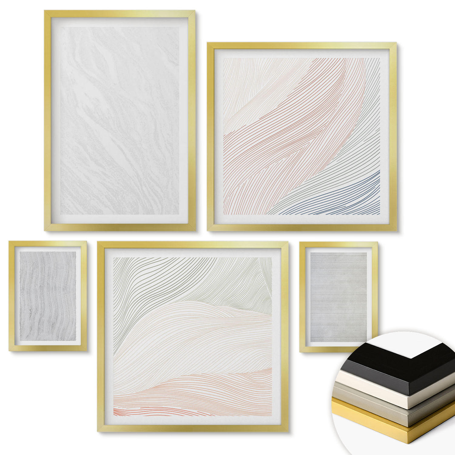 ArtPrintCave Wandbilder Gold 40x60 cm