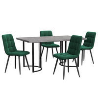 ESSGRUPPE DE-38979 140/80 cm Tisch mit 4 Stühlen Dunkelgrün - Dunkelgrün, Holzwerkstoff (140/75/80cm) - ComfortXL