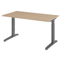 SCHREIBTISCH Serie-XB 80/140/74 cm in Eichefarben/Graphitfarben - Eichefarben/Graphitfarben, Holzwerkstoff (80/140/74cm) - bümö