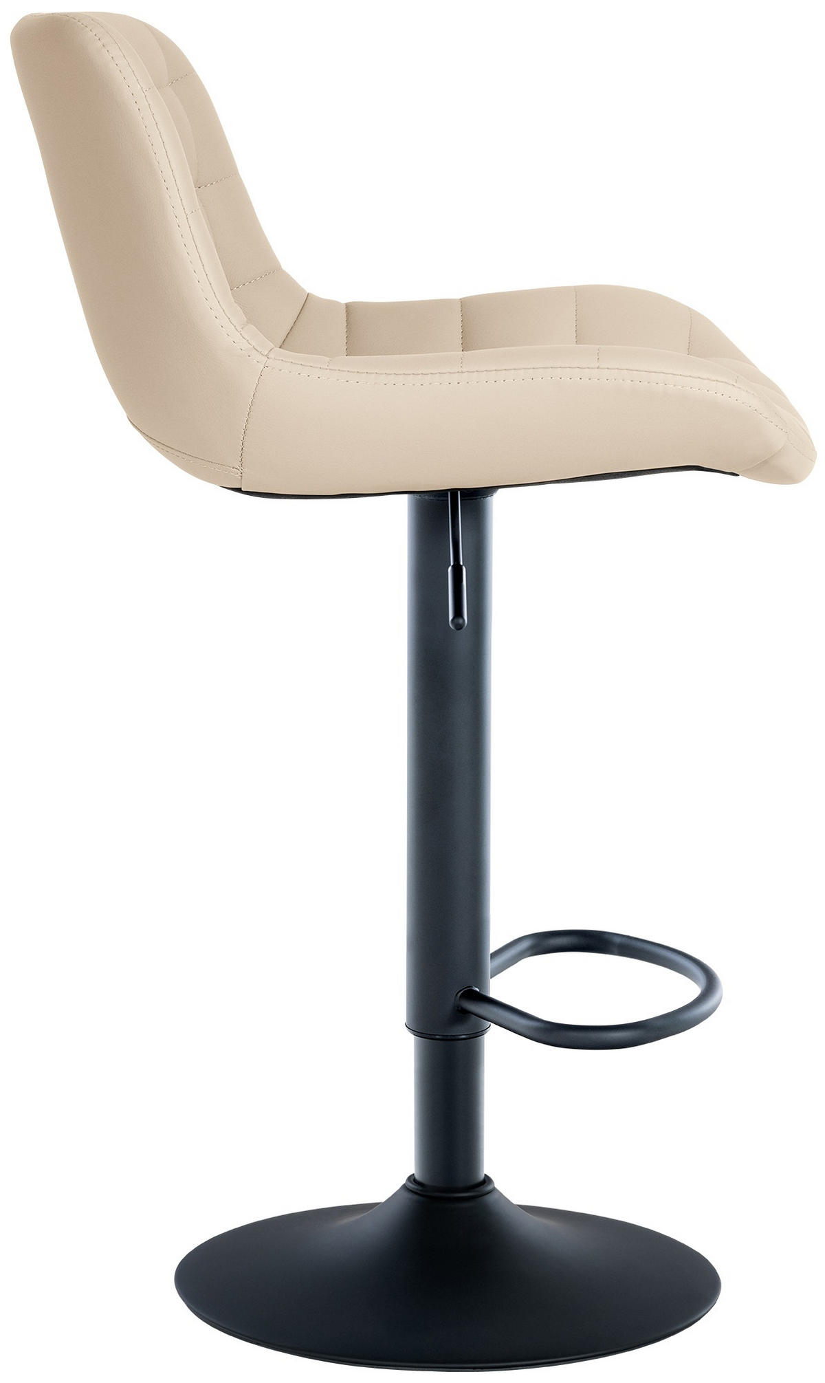 BARHOCKER 2er Set Lederlook creme - Creme/Schwarz, Textil/Metall (48/81/54cm) - CLP