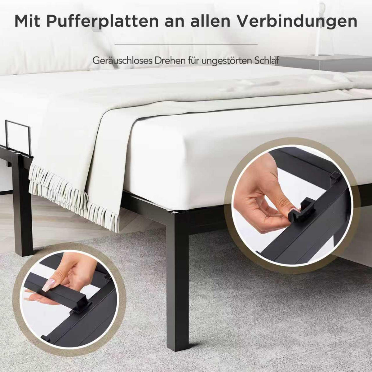 METALLBETT 140x200 cm - Schwarz, Metall (140/200cm) - HOMAVO