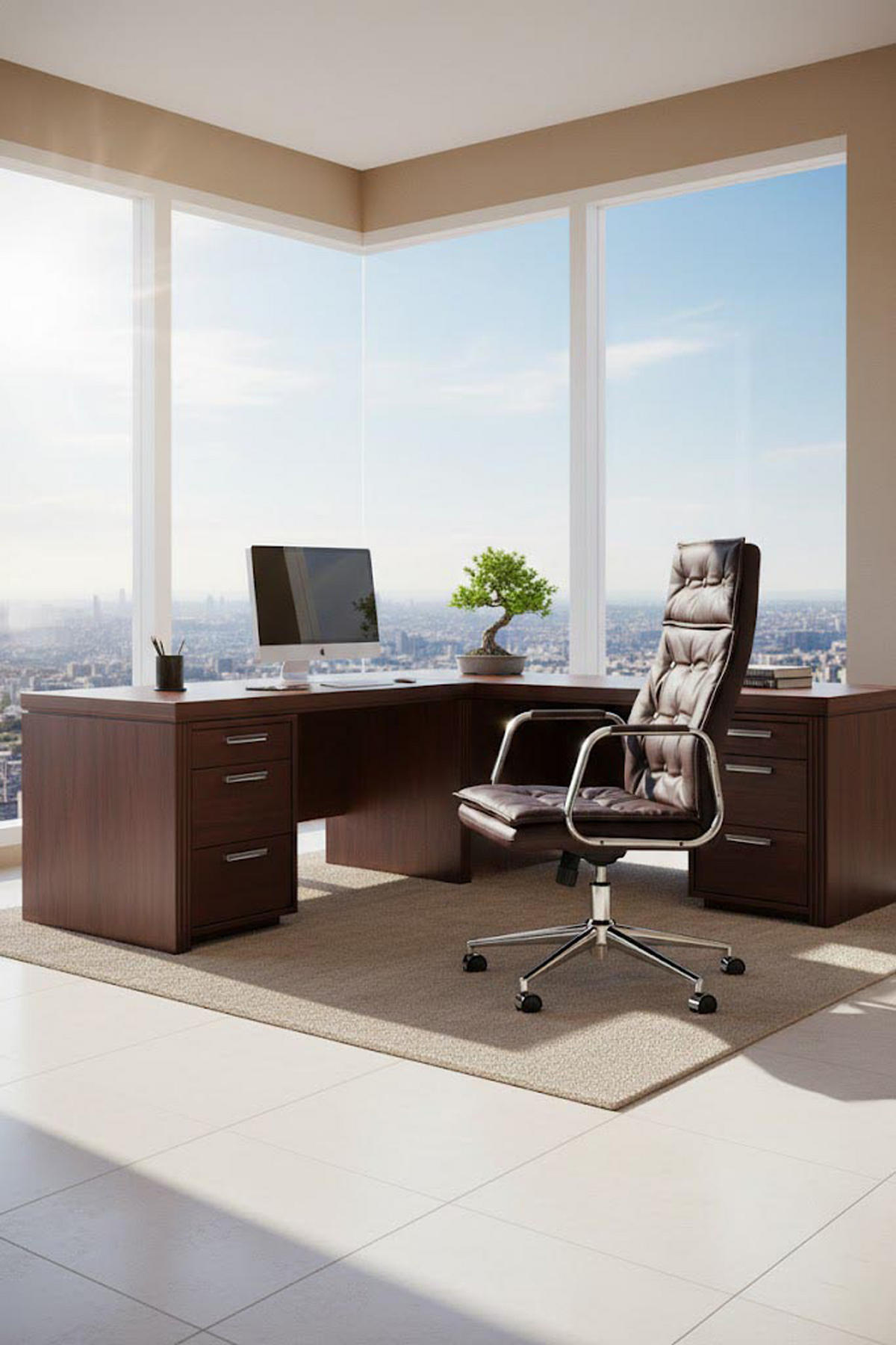 BÜROSTUHL Ronix Echtleder braun - Chromfarben/Braun, Leder/Metall (60/120/65cm) - TPFLiving