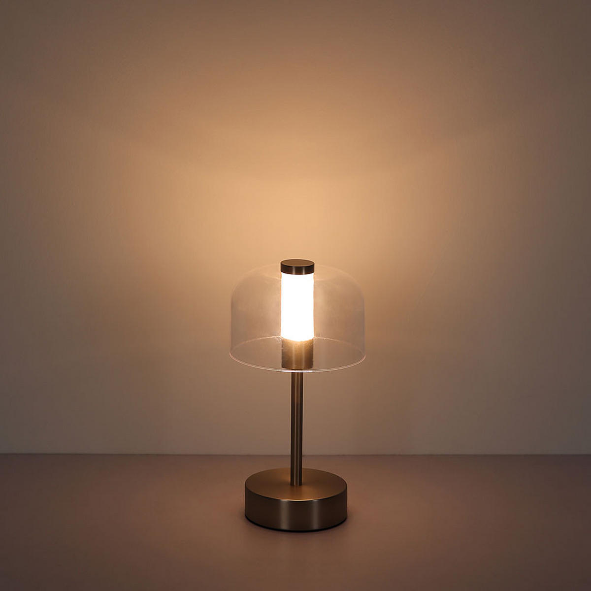 LED TISCHLEUCHTE Pilz Nickel, Silber, Touchdimmer, CCT - Silberfarben, Metall (13/13/25cm) - Globo Lighting
