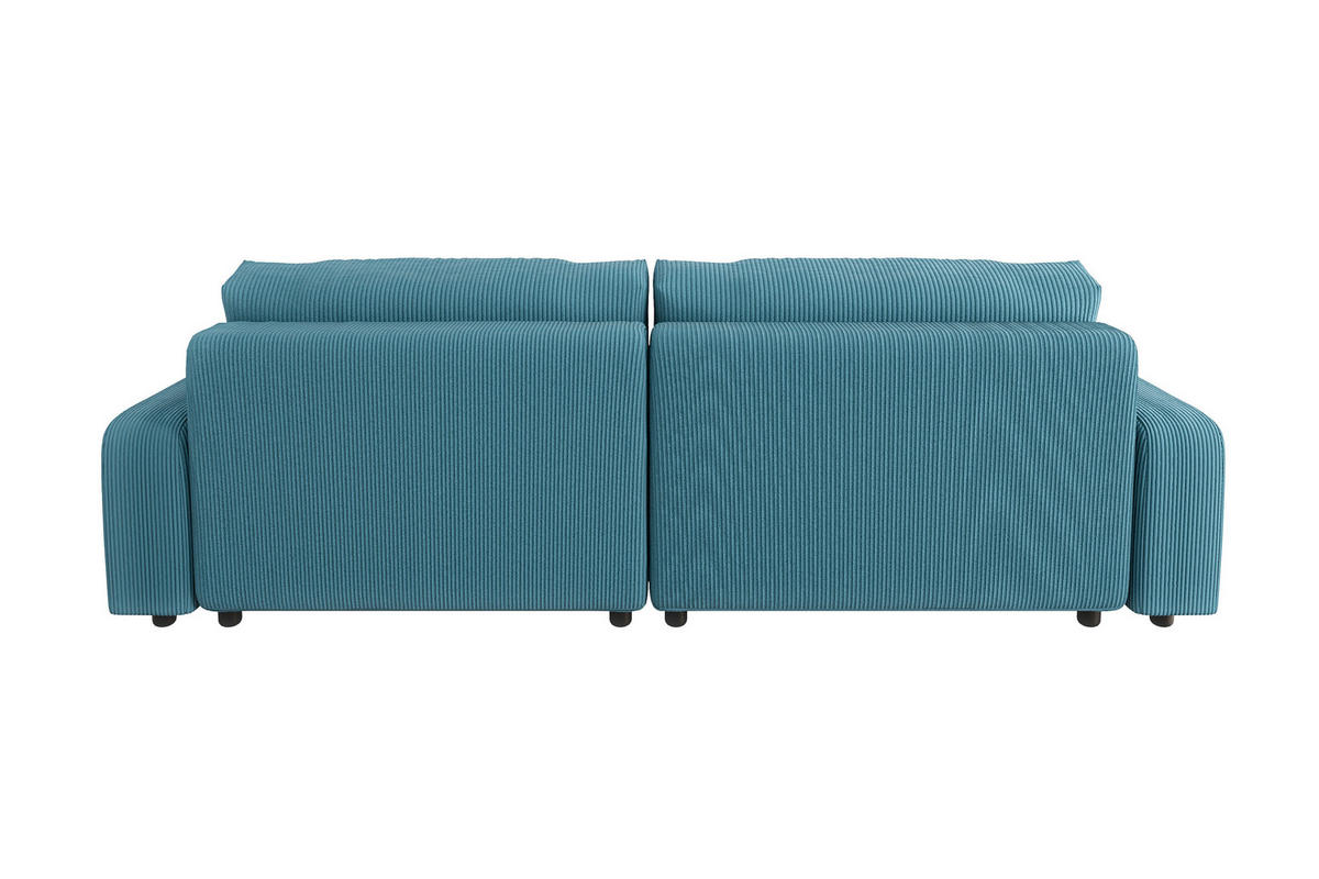ECKSOFA Emma Türkis Cord - Ottomane rechts - Türkis, Textil (234/170cm) - S-Style Möbel