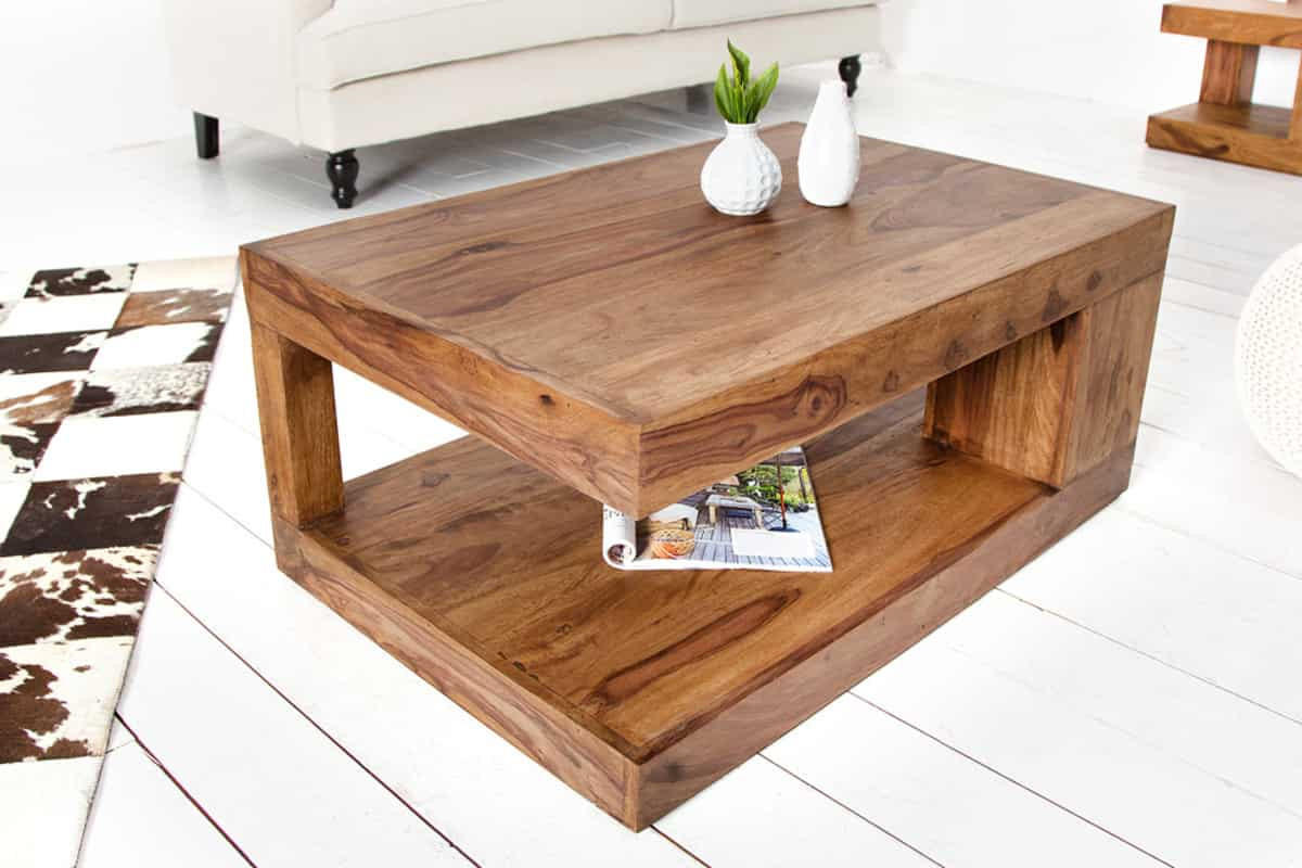 COUCHTISCH GIANT Sheesham rechteckig Natur 90cm - Braun, Holz (60/90/40cm) - riess-ambiente