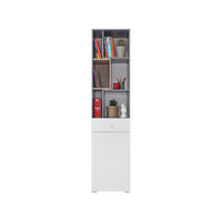 KINDERREGAL SIMON 08 45/40/190 Grau/Weiß/Sonoma Eiche - Weiß/Grau, Holzwerkstoff (45/190/40cm) - Deine Möbel 24