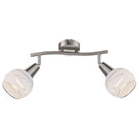 LED DECKENLEUCHTE Elliott Silber Metall Glas - Silberfarben, Glas (28/9.7/21.1cm) - Globo Lighting