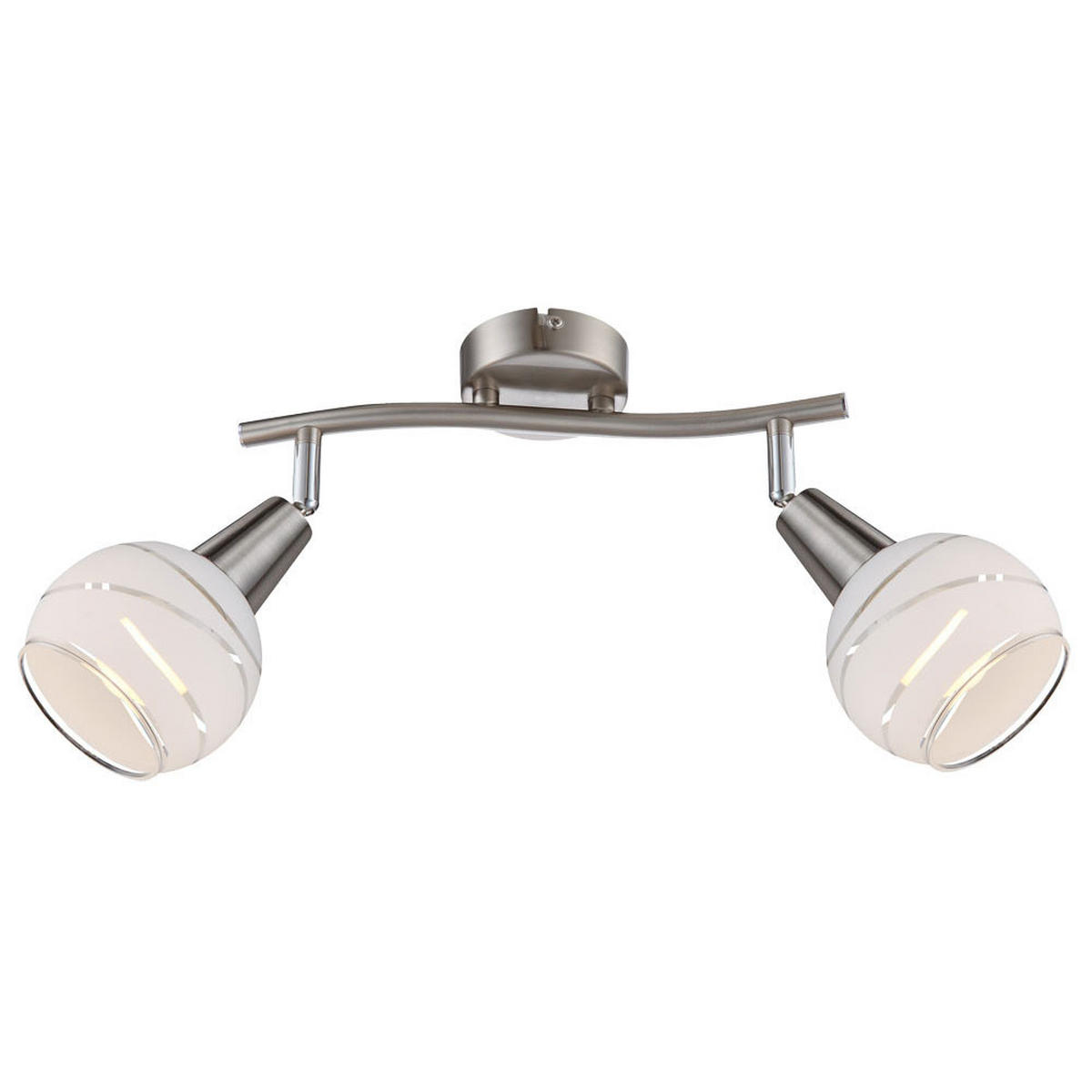 LED DECKENLEUCHTE Elliott Silber Metall Glas - Silberfarben, Glas (28/9.7/21.1cm) - Globo Lighting