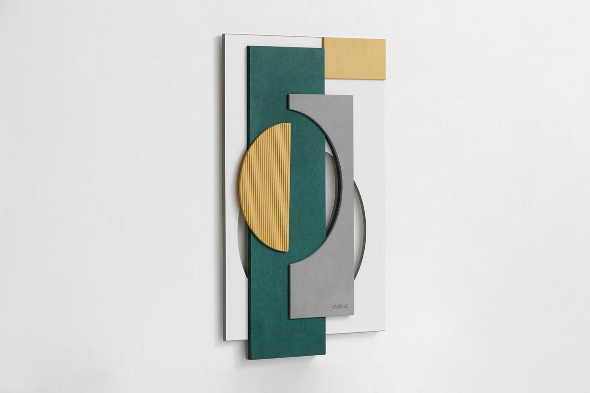 HOLZBILD Petrol 50/74,5 cm - Petrol/Weiß, Holz (4.65/74.5cm) - KUNSTLOFT