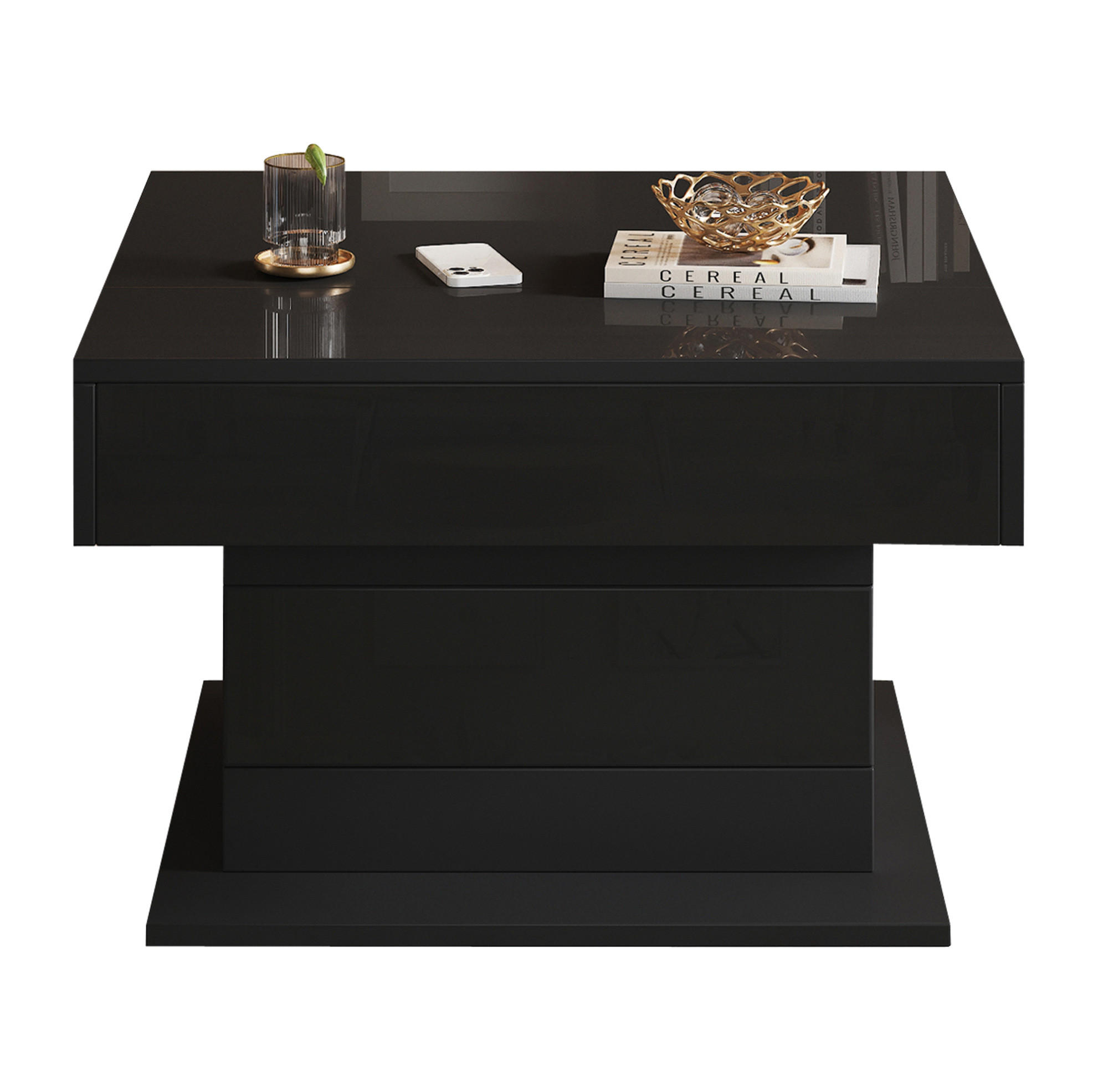 Meubliv Couchtisch Schwarz 70x45x70 cm