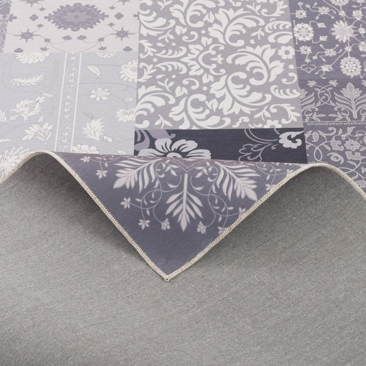 LUXUS VINTAGE DESIGNERTEPPICH PATCHWORK - Anthrazit, Textil (200/290cm) - Pergamon