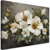 WANDBILD hibiskus blume weiß - Weiß, Textil (60/40cm) - Feeby