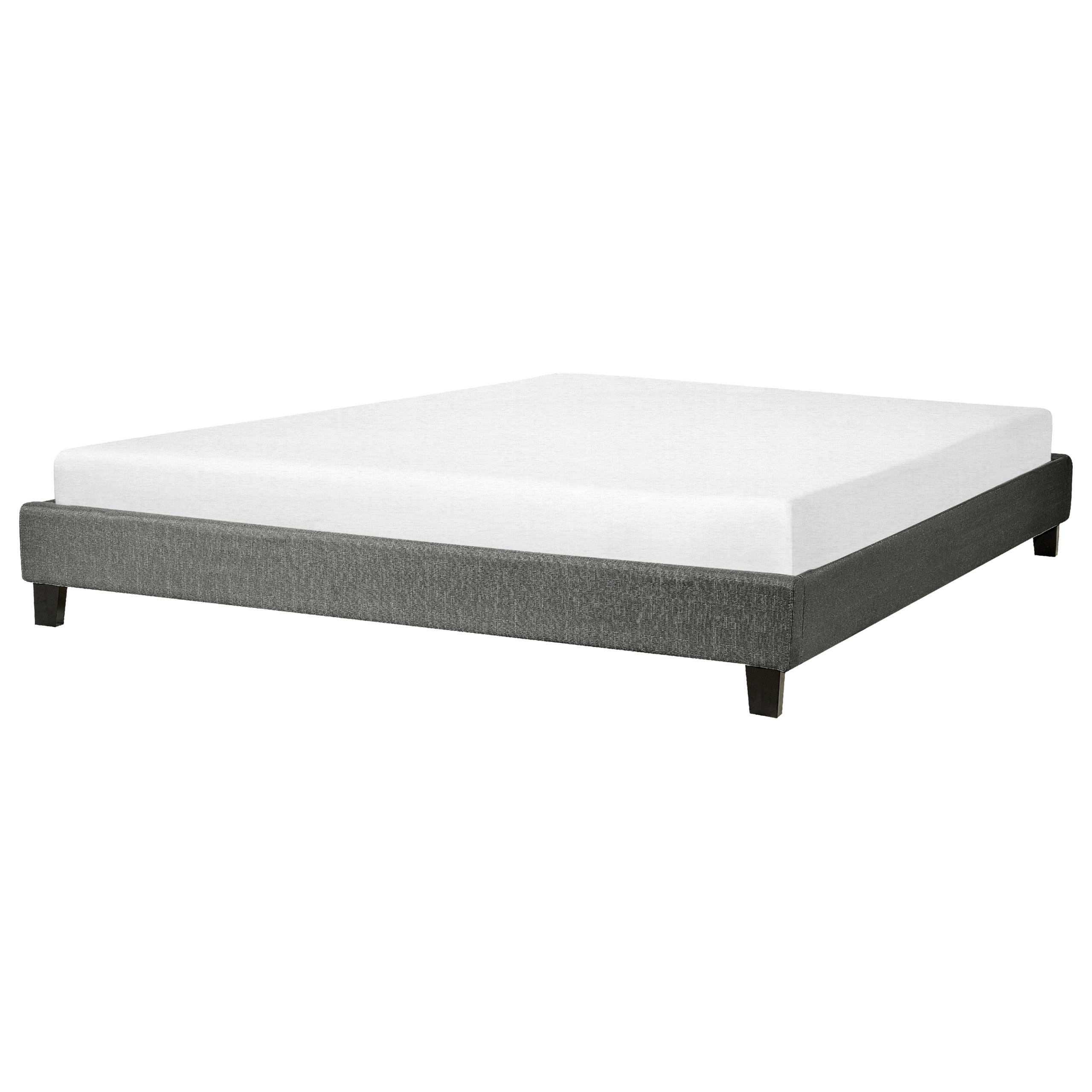 POLSTERBETT mit Lattenrost 180x200 cm Grau Roanne - Grau, Textil (180/200cm) - Beliani
