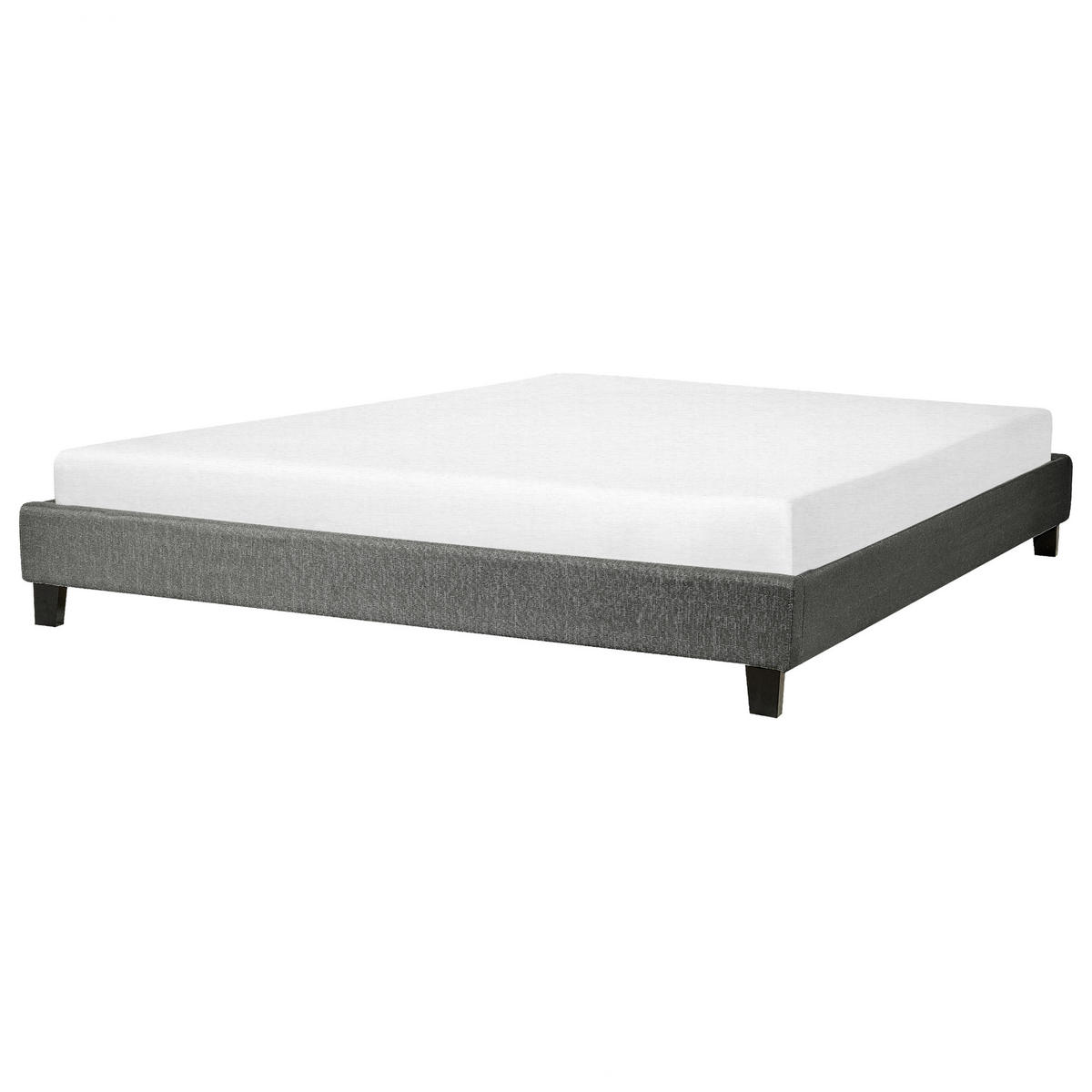 POLSTERBETT mit Lattenrost 180x200 cm Grau Roanne - Grau, Textil (180/200cm) - Beliani