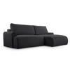 ECKSOFA mit Schlaffunktion Bordon, Schwarz - Schwarz, Textil (150/260cm) - Fedve