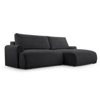 ECKSOFA mit Schlaffunktion Bordon, Schwarz - Schwarz, Textil (150/260cm) - Fedve