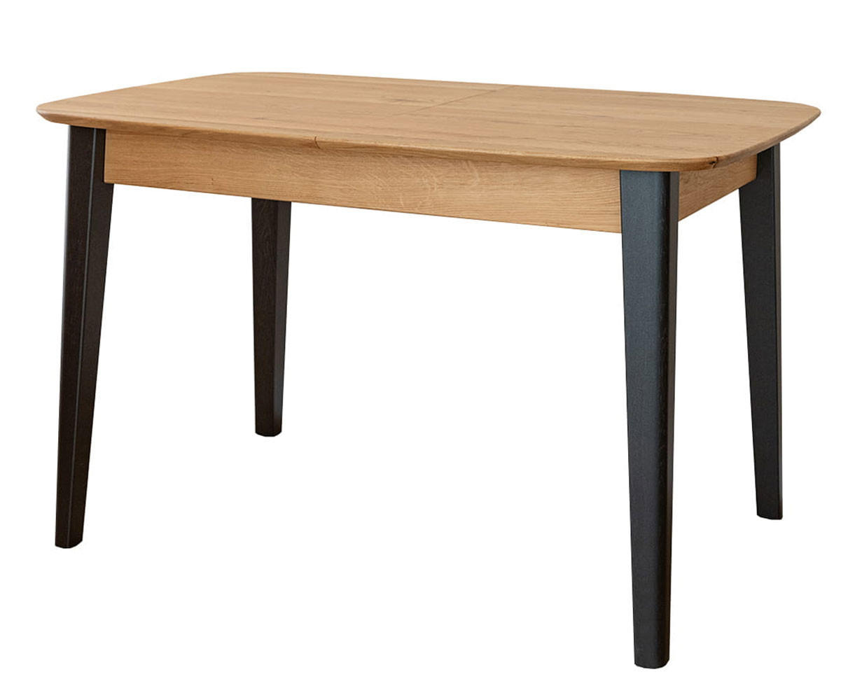 ESSTISCH Orbetello Eiche Natur / Schwarz 120-165 / 80 / 74,5cm - Hellbraun/Schwarz, Holz (80/165/74.5cm) - Feldmann-Wohnen