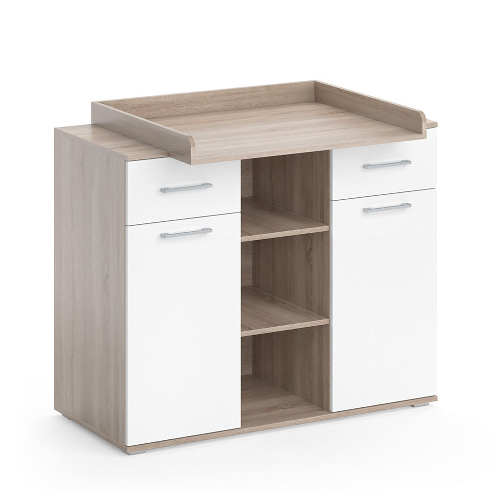 WICKELKOMMODE Leonie Sonoma 113 x 109 cm - Braun/Sonoma Eiche, Holzwerkstoff (113/109/70cm) - Vicco