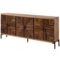 SIDEBOARD Altholz 206x40x93 natur lackiert LYON #111 - Braun, Holz (206/93/40cm) - Massivmoebel24