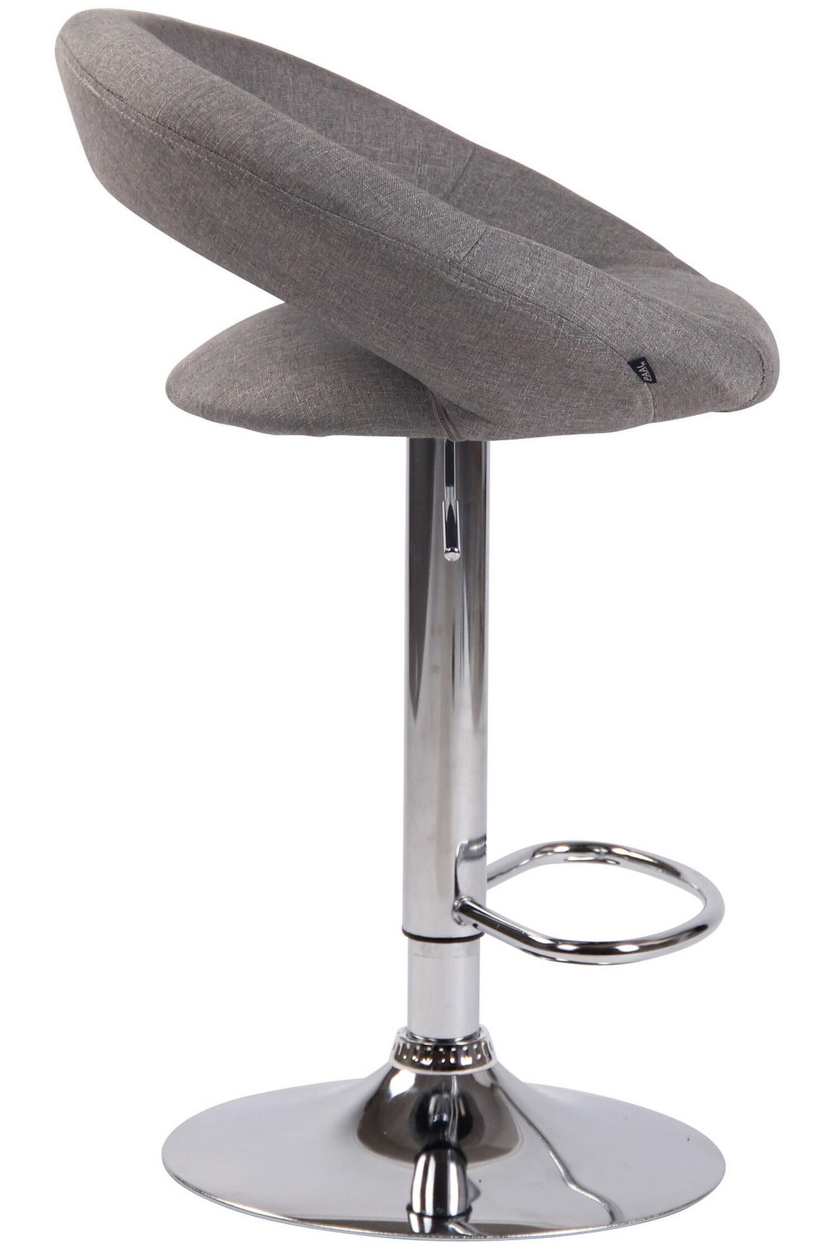 BARHOCKER Olin, Gestell Metall in Chromoptik, Stoff Grau - Chromfarben/Grau, Textil/Metall (53/100/47cm) - TPFLiving